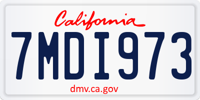 CA license plate 7MDI973