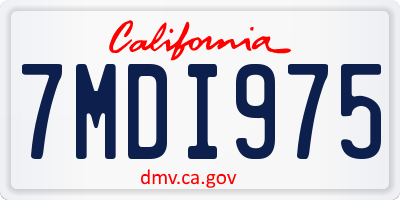 CA license plate 7MDI975