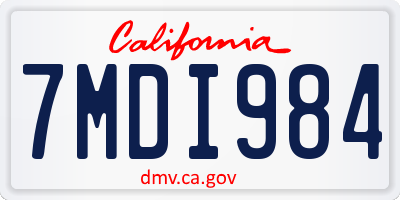 CA license plate 7MDI984