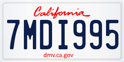 CA license plate 7MDI995