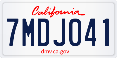 CA license plate 7MDJ041