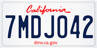 CA license plate 7MDJ042