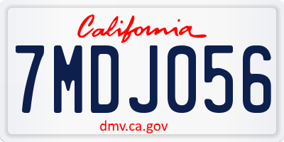 CA license plate 7MDJ056