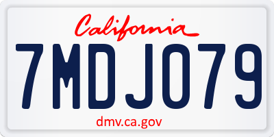 CA license plate 7MDJ079