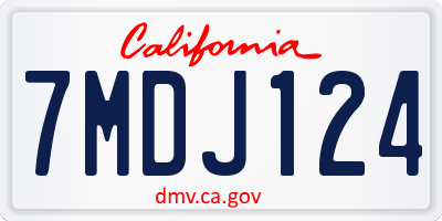 CA license plate 7MDJ124