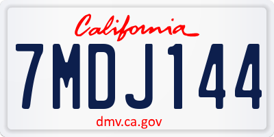 CA license plate 7MDJ144