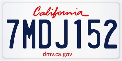 CA license plate 7MDJ152