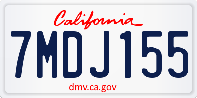 CA license plate 7MDJ155