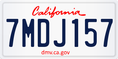 CA license plate 7MDJ157