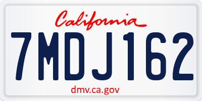 CA license plate 7MDJ162