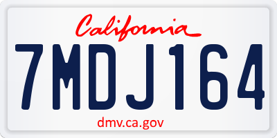 CA license plate 7MDJ164