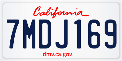 CA license plate 7MDJ169