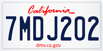 CA license plate 7MDJ202