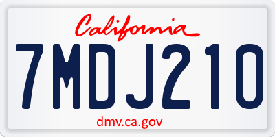 CA license plate 7MDJ210