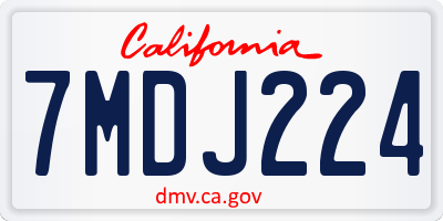 CA license plate 7MDJ224