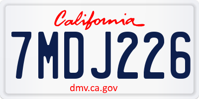 CA license plate 7MDJ226