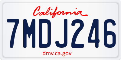 CA license plate 7MDJ246