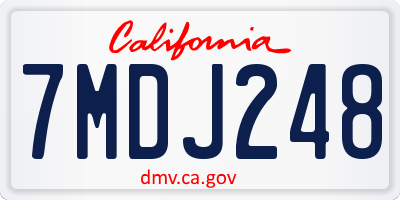 CA license plate 7MDJ248