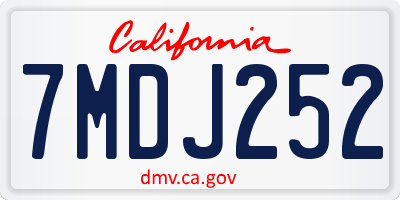 CA license plate 7MDJ252