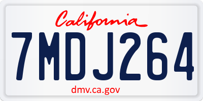 CA license plate 7MDJ264