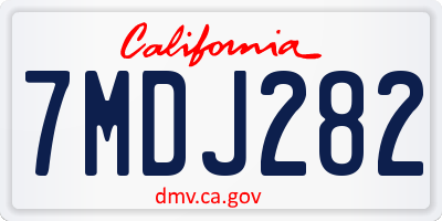 CA license plate 7MDJ282
