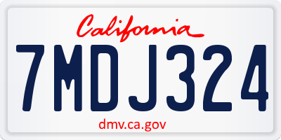 CA license plate 7MDJ324