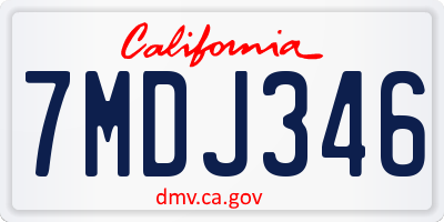 CA license plate 7MDJ346