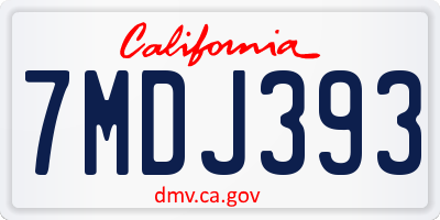 CA license plate 7MDJ393