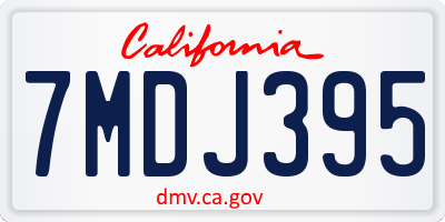 CA license plate 7MDJ395