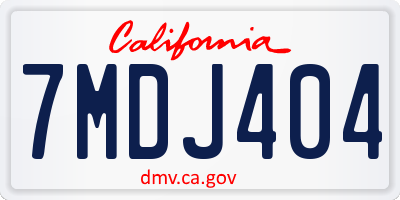CA license plate 7MDJ404
