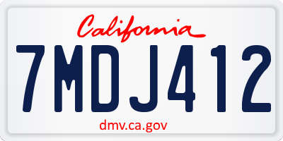 CA license plate 7MDJ412