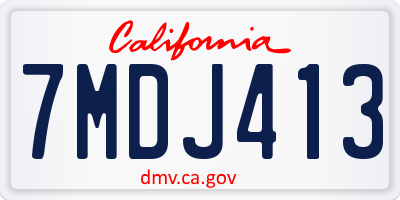 CA license plate 7MDJ413