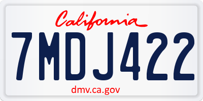 CA license plate 7MDJ422