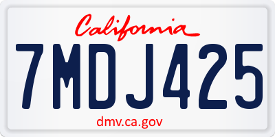 CA license plate 7MDJ425