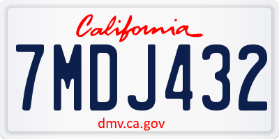 CA license plate 7MDJ432
