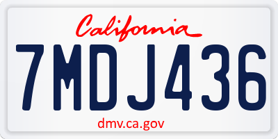 CA license plate 7MDJ436