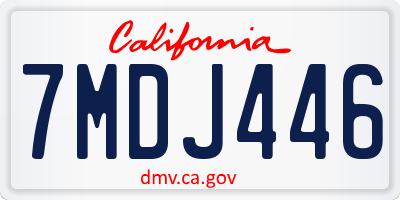 CA license plate 7MDJ446