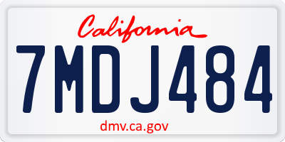 CA license plate 7MDJ484