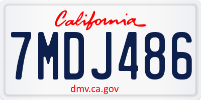 CA license plate 7MDJ486