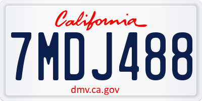 CA license plate 7MDJ488