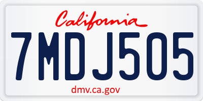 CA license plate 7MDJ505