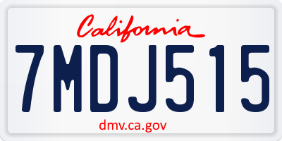 CA license plate 7MDJ515