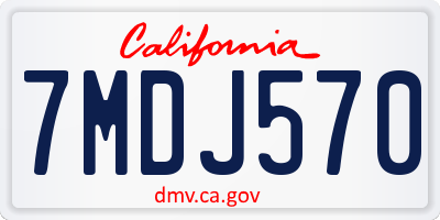 CA license plate 7MDJ570