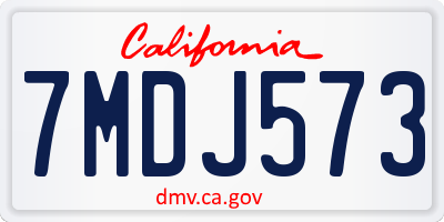 CA license plate 7MDJ573