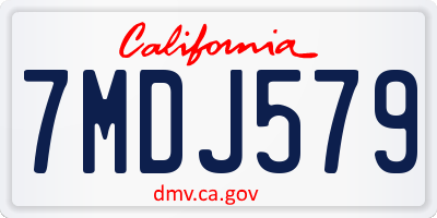 CA license plate 7MDJ579
