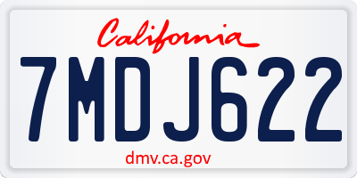 CA license plate 7MDJ622