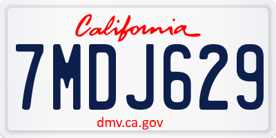 CA license plate 7MDJ629