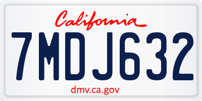 CA license plate 7MDJ632