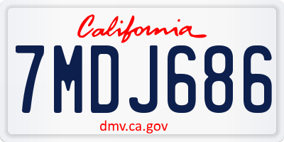 CA license plate 7MDJ686