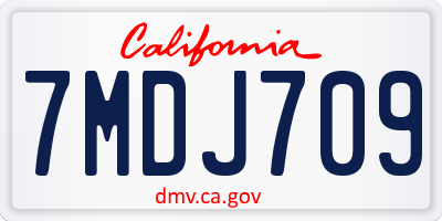 CA license plate 7MDJ709